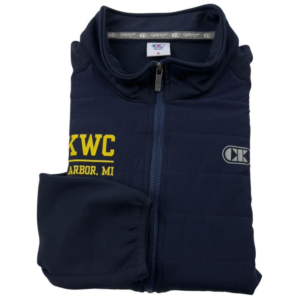 Cliff Keen Hybrid Stretch Full Zip Active Jacket Polyester Men's Small Blue CKWC